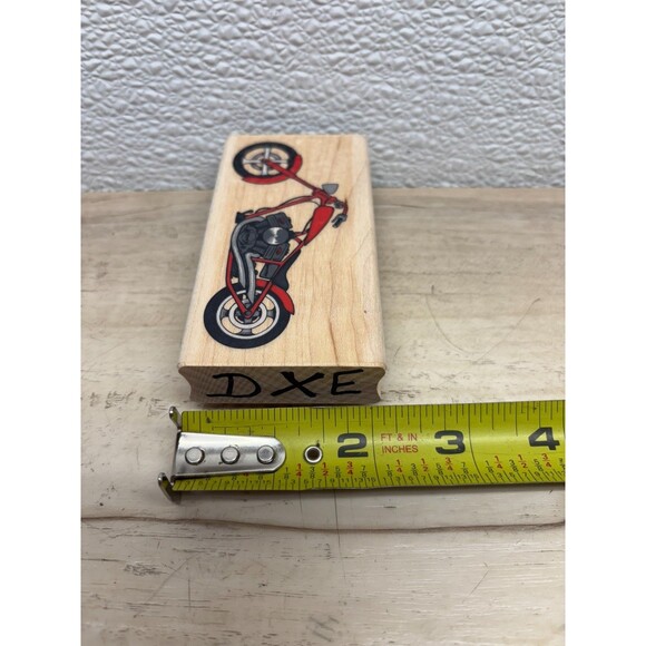 Stampabilities Motorcycle Wood Mounted Rubber Stamp - Picture 5 of 5